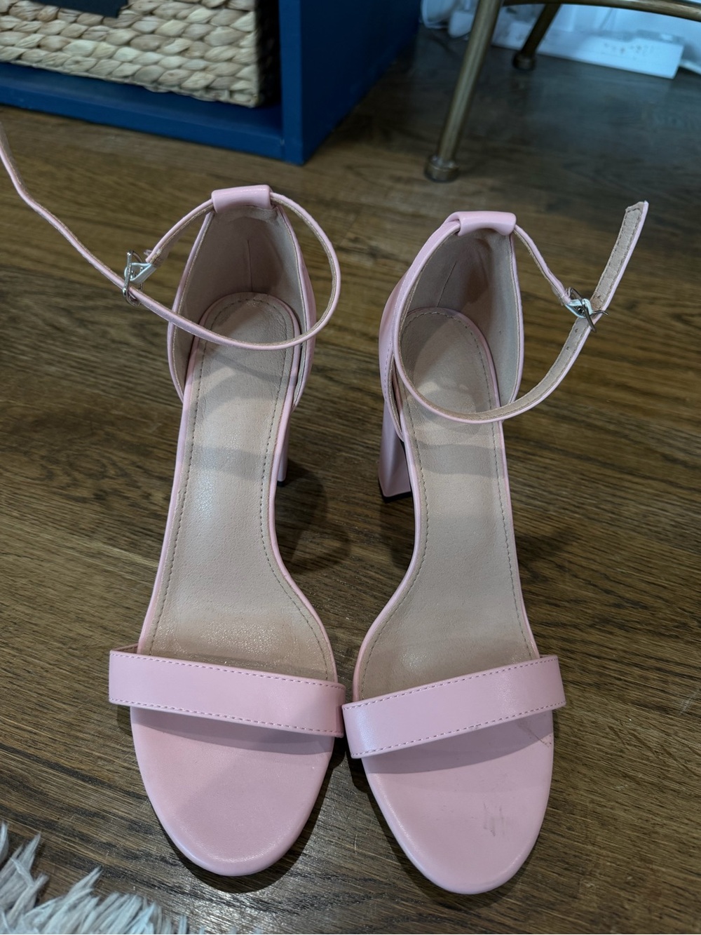 Amazon Pink Ankle-Strap Block Heels